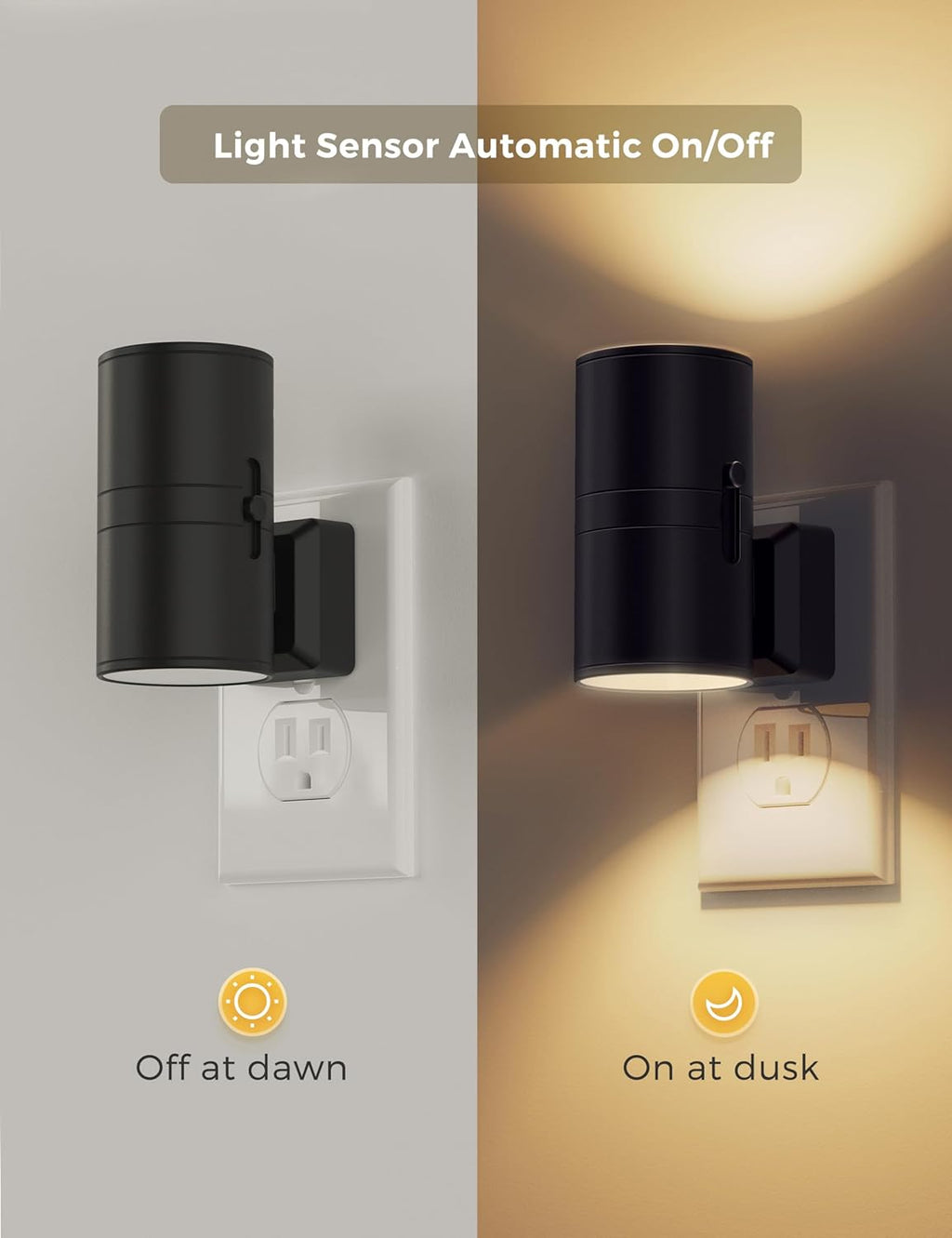 LED Night Light Plug-in – Dimmable 3 Modes, Dusk to Dawn for Bathroom & Hallway